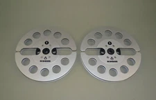 2 Vintage Metal Tape Spool Empty - IZOT Reel to Reel 6”