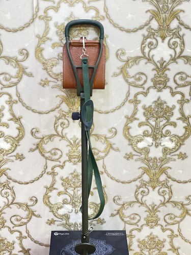 SEDUTA STICK SHOOTING STICK SEDIA DA CACCIA BASTONE DA GOLF IN PELLE CON CINTURA - Foto 2 di 5