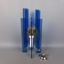 Lampadario A Sospensione Lastre Vetro Blu Antonio Lupi Design Modernariato 1970