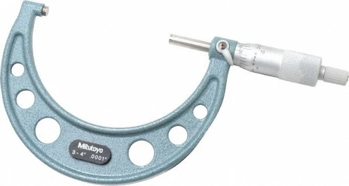 Mitutoyo 3 to 4" Range, 0.0001" Graduation, Mechanical Outside Micrometer Rat...