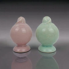Lu-Ray Pastels Pink & Turquois Salt Pepper Shakers MCM Retro T,S&T  