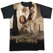 Lord of the Rings Towers Poster Adult Halloween Costume T Shirt Black S-3XL