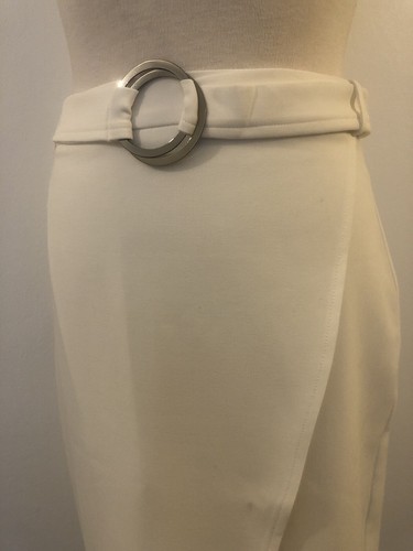 Asos White Asymmetric Wrap Pencil Skirt With Metal D Ring / Size 10 BNWT Rrp £35 - 第 9/12 張圖片