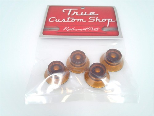True Custom Shop® Amber Top Hat Knobs For Gibson Les Paul SG Pure LP 4 Pack - Picture 3 of 3