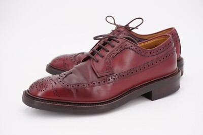 カルミナ　UK6 $590 | CARMINA UK 5 US 6 532 BURGUNDY LEATHER LONG WING TIP BOX