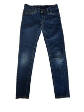 Levis Skinny Denim Leggings Blue Jeans Size Girls 7 Reg Adjustable Waist Stretch