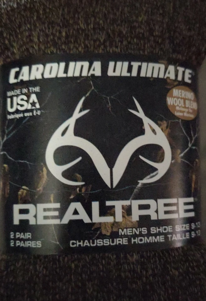 Realtree Carolina Ultimate  Wool  Socks 2 pc Men's 9-13 + Free Wear Proof Socks - Image 3 of 4