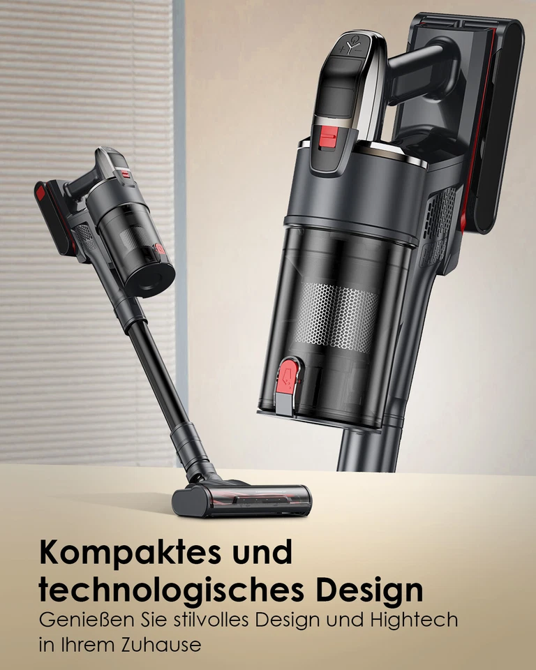 ZMH Akku Staubsauger Kabellos 600W/48Kpa Starke Saugkraft mit Zyklon Anti-Tangle - Bild 4 von 4