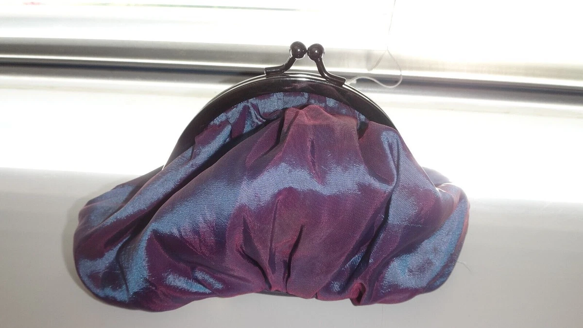 No7 Purple Iridescent Evening Clutch Bag With Short Chain Small eBay