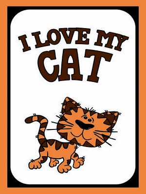 Blechschild 30x40 Katze i love my Cat Wand Deko Cafe Sammler Geschenk