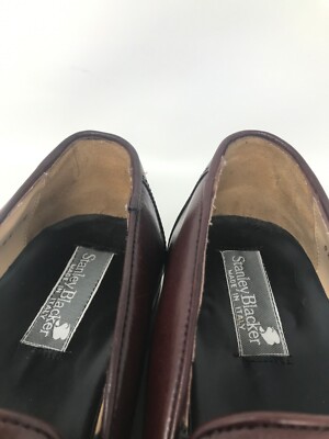 Stanley Blacker Burgundy Leather Split Toe Loafer Tassel  display picture 2