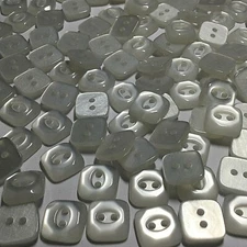 Pearl White Shade Square-Hexagon Faux Shell Shirt Size Button 13mm 1/2" 2hole