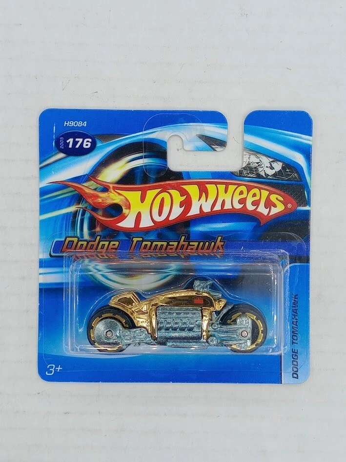 Hot Wheels *HTF 2005 *TARJETA CORTA - MOTOCICLETA DODGE TOMAHAWK #176 (oro) Foto 2 de 3