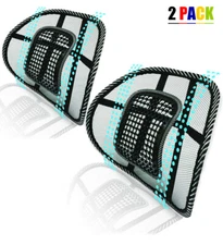 Universal 2x Mesh Back Support Lumbar Brace For Car Office Seat Chair Cushion