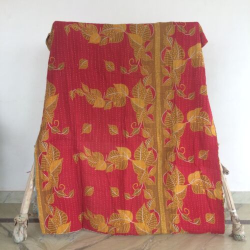 Indian Kantha Quilt Vintage Blanket Reversible Handmade Wholesale Lot 1 pc Throw - Picture 20 of 33
