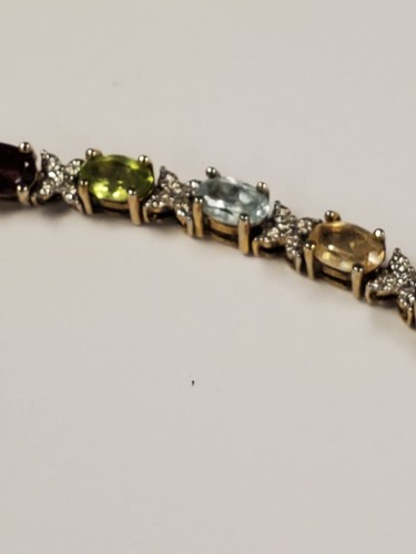 Sterling Silver 7.5" Tennis Style Bracelet 12.3 Gr. - Picture 4 of 5