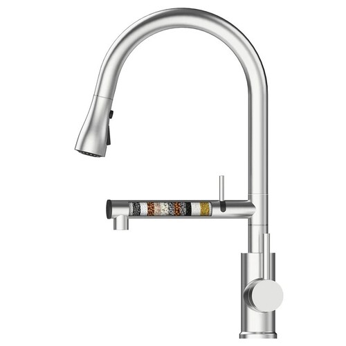 Filtered Kitchen Faucet,Direct Drinking with Fitness Tap Water Filter with Pull - Picture 4 of 7