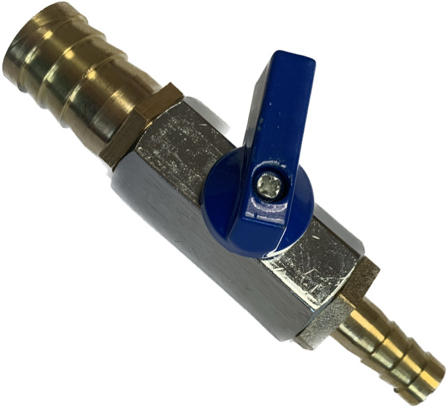 Superfish Pond Hose Reducer Inline Brass Tap Valve 18mm to 8mm Tubing Airline