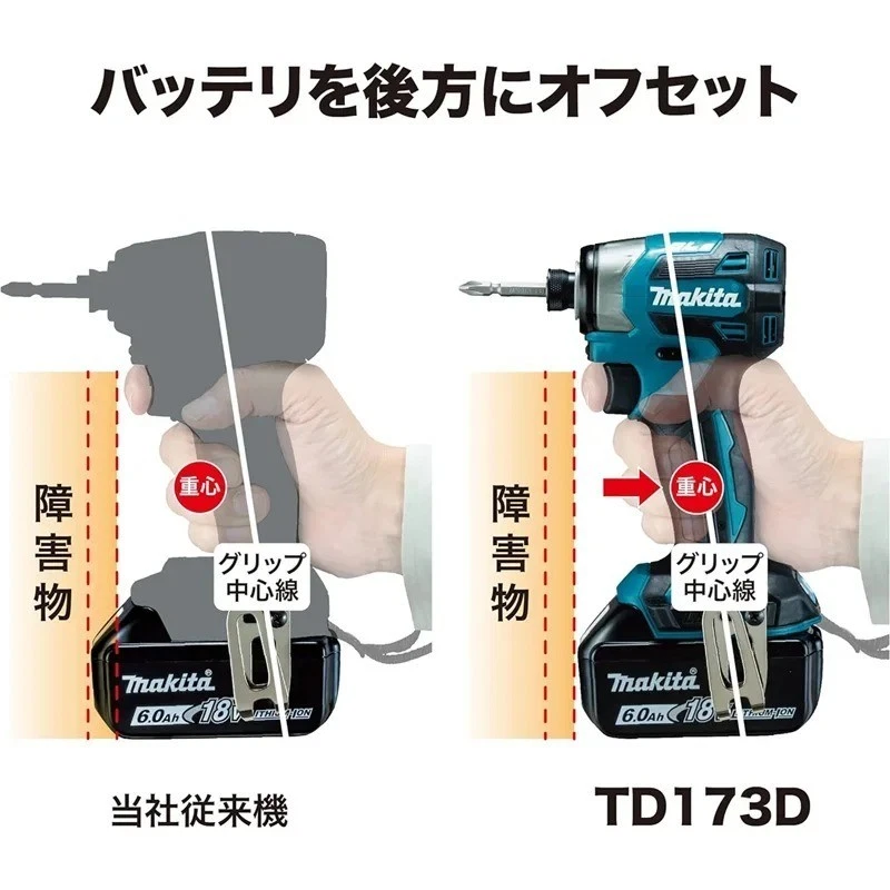 Taladro destornillador eléctrico Makita DTD173 sin escobillas 18V 180Nm Foto 3 de 4