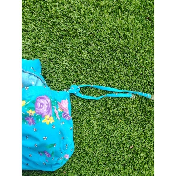 Traje de baño vintage años 70 Sandcastle floral sin tirantes sujetador incorporado para mujer talla 16 EE. UU. Foto 4 de 4