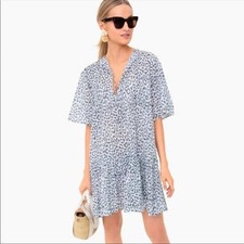 Emerson Fry India Collection Charcoal Leopard Isla Mini Dress M/L Print Cotton