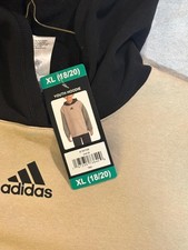 Adidas Hoodie Boys Size XL 18/20 Youth Tan/Green Regular Fit New With Tags