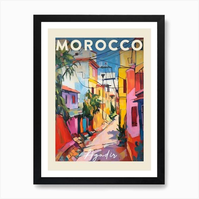 Agadir Marokko 1 Fauvist Gemälde gerahmt Wandbild Poster Leinwanddruck Bild