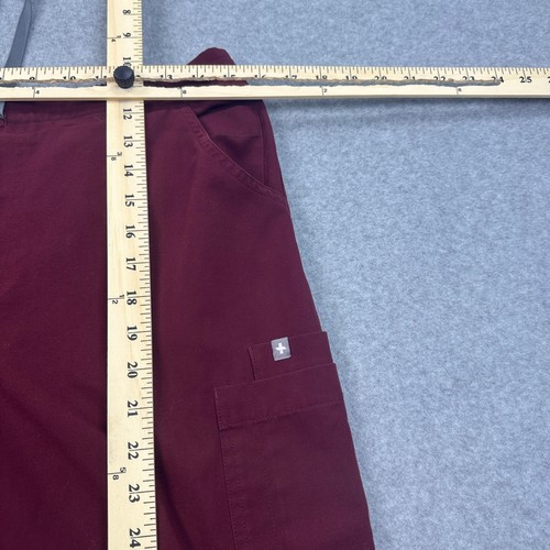 FIGS Scrub Set Top & Pants Medical Nurse Burgundy Workwear Pockets Size M Yoga - Picture 6 of 7