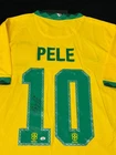 Pele Signed Brazil Pro Style Soccer Jersey with COA