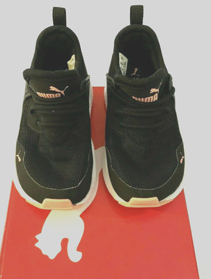 PUMA Kids' Pacer Next Cage AC Inf Sneaker Black Peach White Size 7C