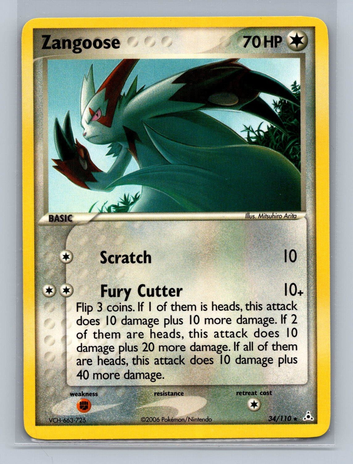 Zangoose 2006 EX Dragon Frontiers Pokemon Card 34/110 Basic