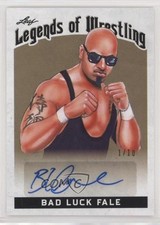 2018 Leaf legends of Wrestling Gold 1/10 Bad Luck Fale #LW-BF1 Auto a2v