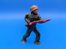 Barclay Manoil Toy Soldier Pod Feet, Army Infantry Front Line Soldier Charging
