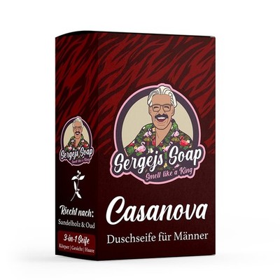 Casanova | Festes Seifenstück 3 in 1 Seife mit 100% natürlichen Inhaltsstoff...