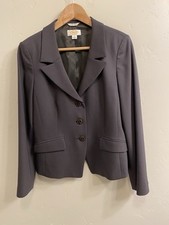 Talbots Women s NWOT Size 6 Gray Wool Blend 3-Button Blazer Jacket