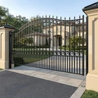 ZUMI 12x6 ft Outdoor Single Swing Driveway Gate for Home Yard Garden Broadway