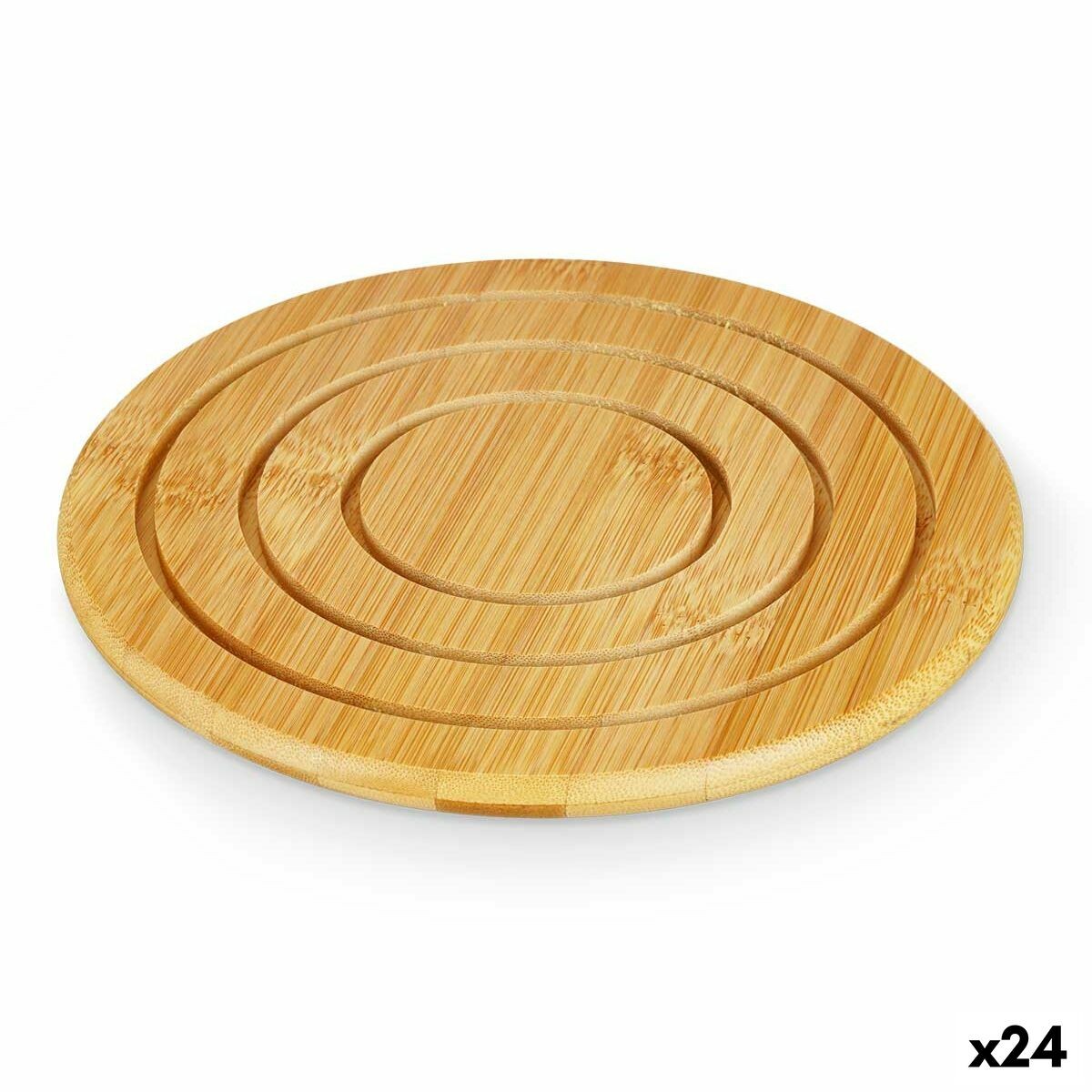 Salvamantel Kinvara Natural Bambú Redondo 19 x 1 x 19 cm [24 Unidades]