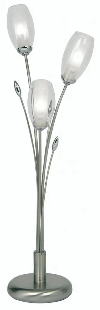 Table Light Silver Pandora Antique Chrome Oaks Lighting 6203/3 TL AC