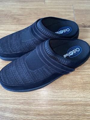 Orthofeet Hudson S333 Mens Black Suede Slippers Orthopedic Clogs Size 8.5 Medium Orthofeet Hudson Slippers Shoes Mens 14D Medium Black  main image 4