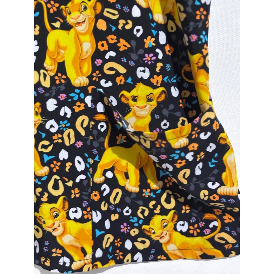 Disney Lion King Simba Womens Scrub Top 2X plus size Nurse Childcare Doctor - Image 3 of 4