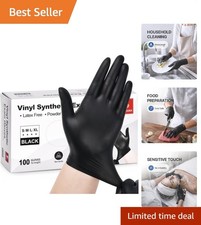 Black Industrial Disposable Nitrile Gloves 4  5 Mil Latex  Powder Free