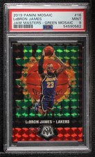 2019-20 Panini Mosaic Jam Masters Green Prizm LeBron James #16 PSA 9 MINT c6t