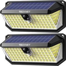TECKNET 4200Lm 416 LED Solar Lights Outdoor 2 Pack - Cool White, Black 