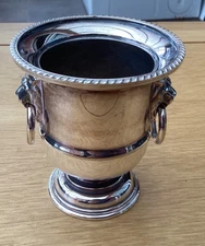 Vintage Viners of Sheffield Silver Plated Mini Urn with lion head handles #9