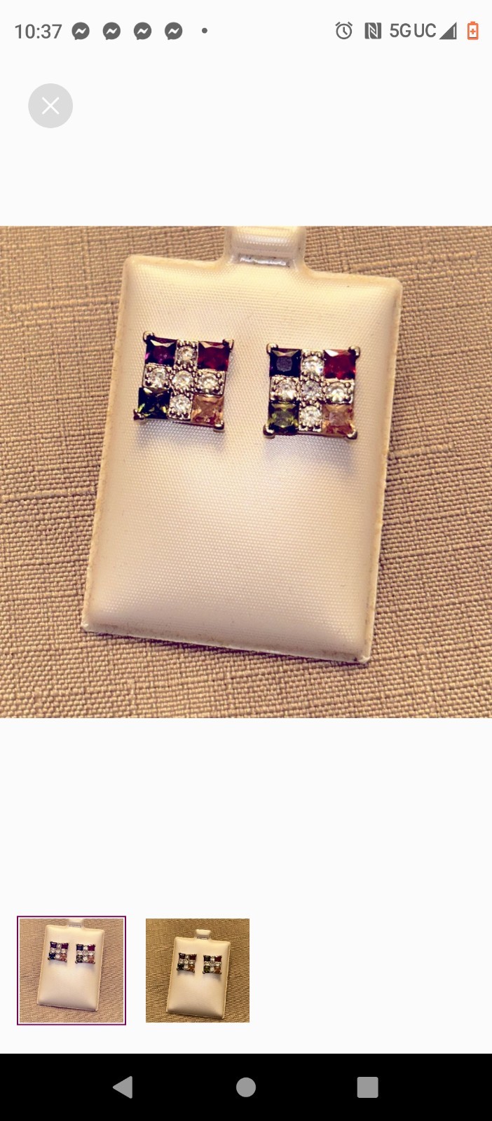 Multicolor Gemstone Stud Earrings - image 1