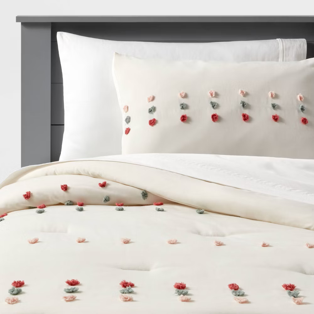 Twin Pom Comforter Set Cream - Pillowfort 2990₽