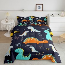 Cartoon Dinosaur Comforter Set King Size Kids 3D Digital Print Comforter for ...