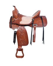 Western Barrel Racing Leather Handmade Horse Saddle Racer Equestrian Trail Tack