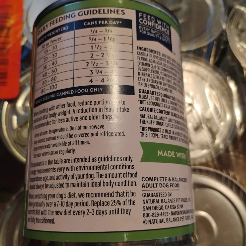 Receita vegetariana Natural Balance–11-13 oz latas de proteína à base de plantas - Imagem 2 de 3