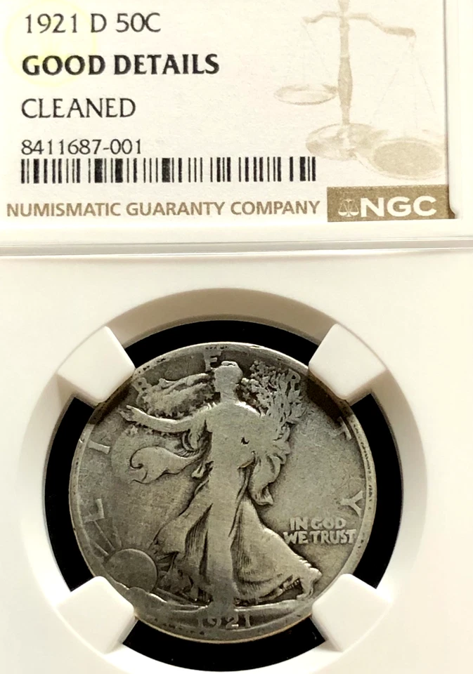 1921-D Walking Liberty Half Dollar * NGC Graded * Very Low Mintage* The Key Date - Image 3 of 4
